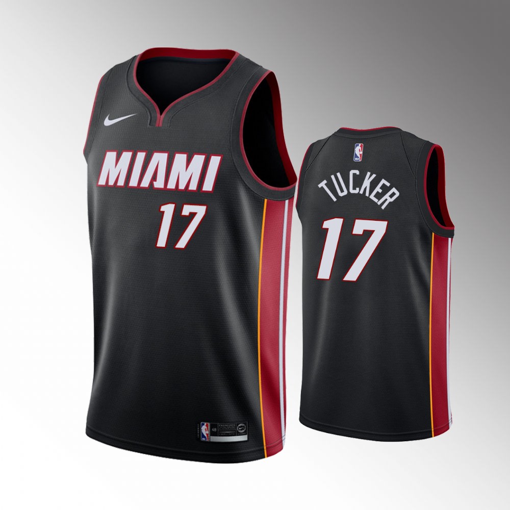 P.j. Tucker Miami Heat 2021 Icon Edition Black 2021 Trade Basketball Jersey