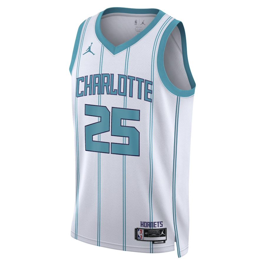 Alternative view of P.J. Washington Jr. 25 Charlotte Hornets Unisex Swingman Basketball Jersey - Association Edition - White - JS725 