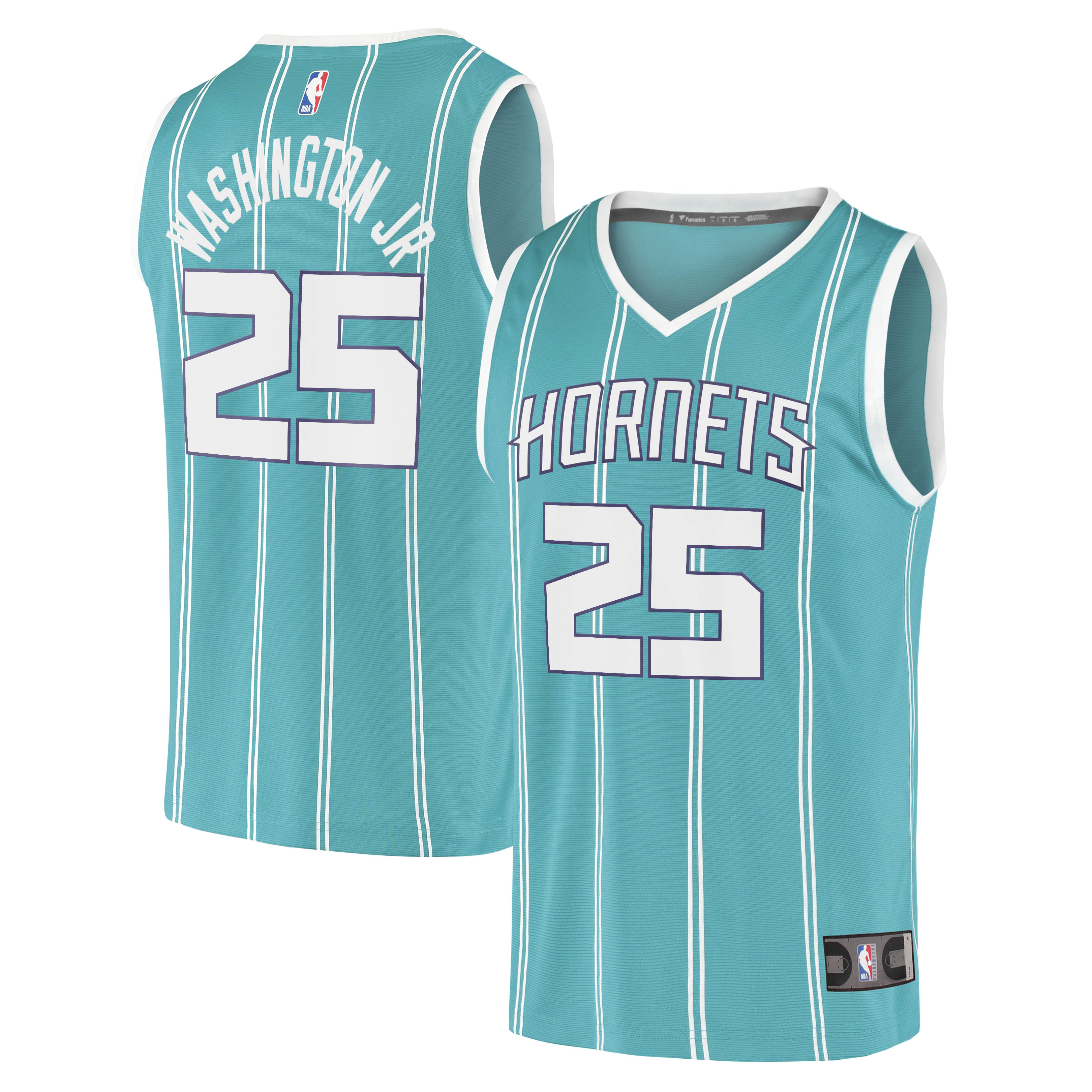 Pj Washington Jr. Charlotte Hornets Fanatics Branded 2020/21 Fast Break Replica Basketball Jersey - Icon Edition - Teal