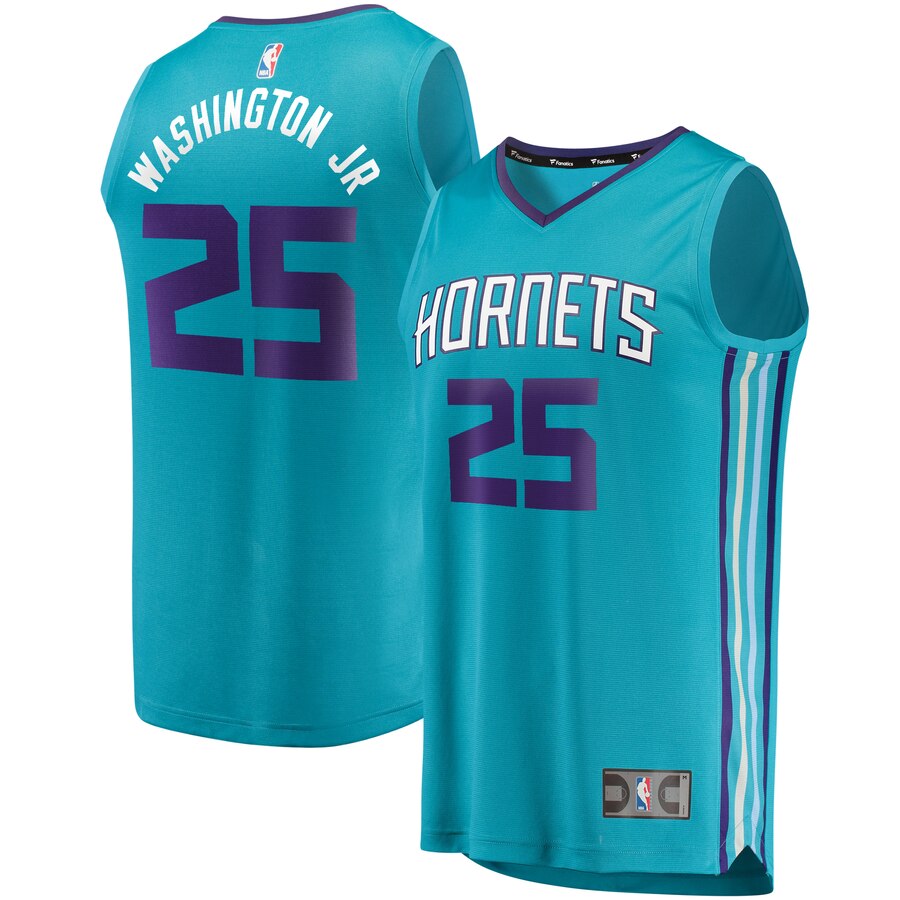 Pj Washington Jr. Charlotte Hornets Fanatics Branded Fast Break Replica Player Team Basketball Jersey - Icon Edition - Teal