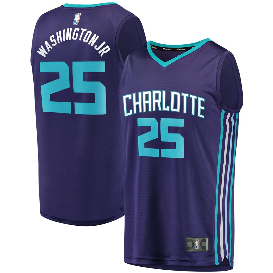 Pj Washington Jr. Charlotte Hornets Fanatics Branded Youth Fast Break Replica Player Basketball Jersey - Statement Edition - Purple