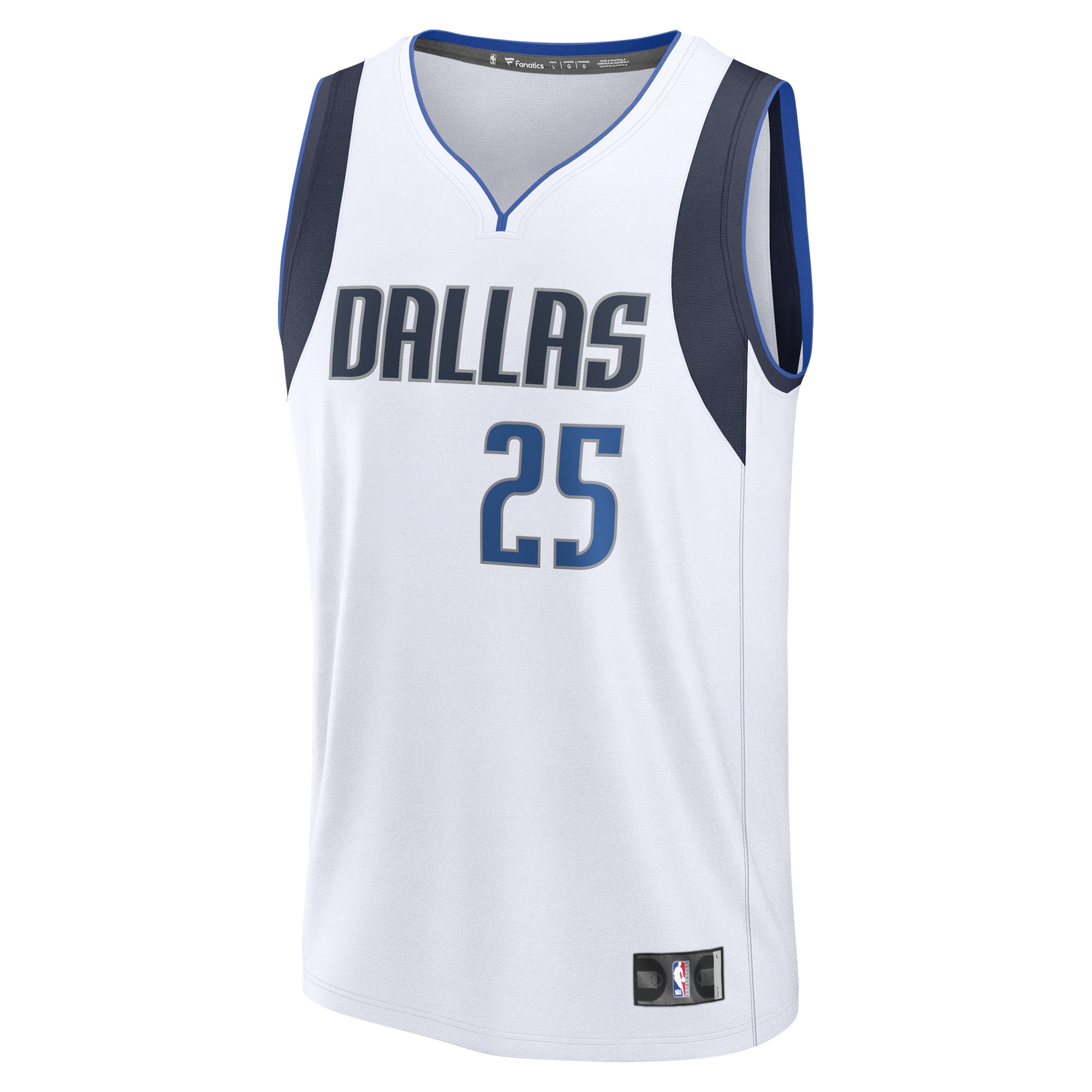 Alternative view of Pj Washington Jr. Dallas Mavericks Fanatics Youth Fast Break Player Basketball Jersey - Association Edition - White