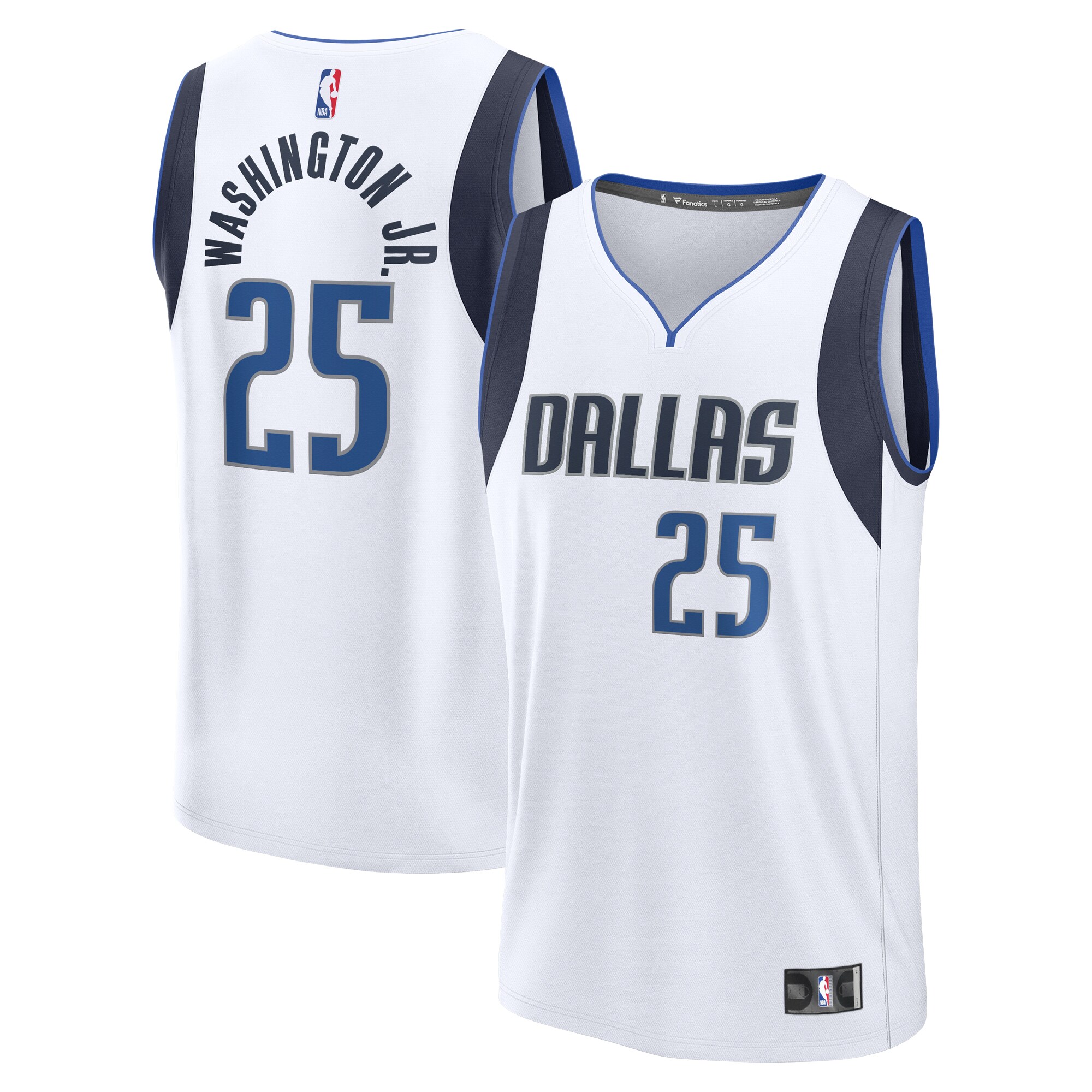 Pj Washington Jr. Dallas Mavericks Fanatics Youth Fast Break Player Basketball Jersey - Association Edition - White