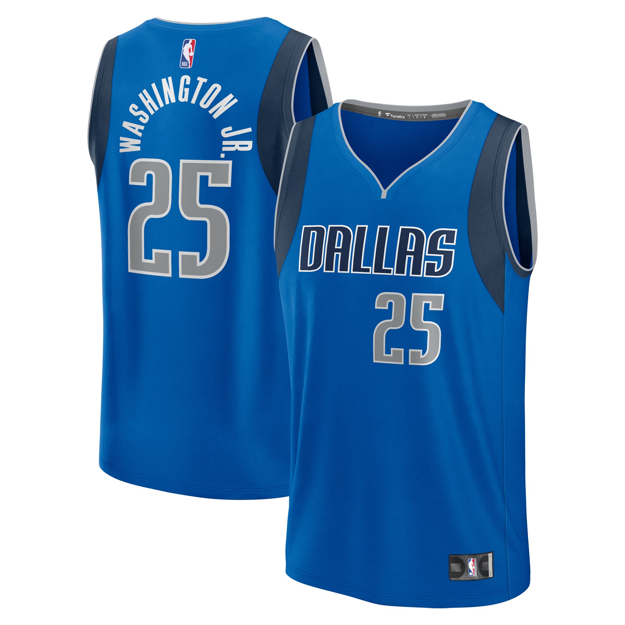 Pj Washington Jr. Dallas Mavericks Fanatics Youth Fast Break Player Basketball Jersey - Icon Edition - Blue