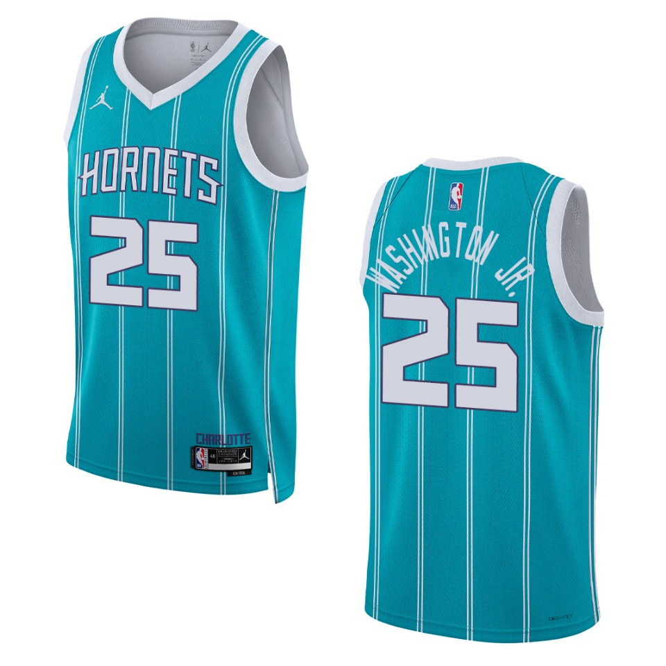 P.j.washington Teal Icon Edition 2022-23 Charlotte Hornets Swingman Basketball Jersey