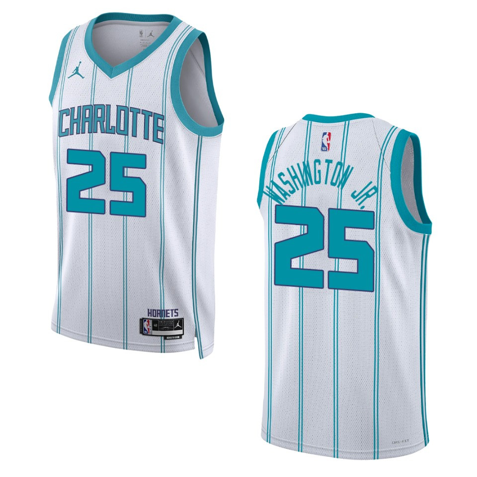 P.j.washington White Association Edition 2022-23 Charlotte Hornets Swingman Basketball Jersey