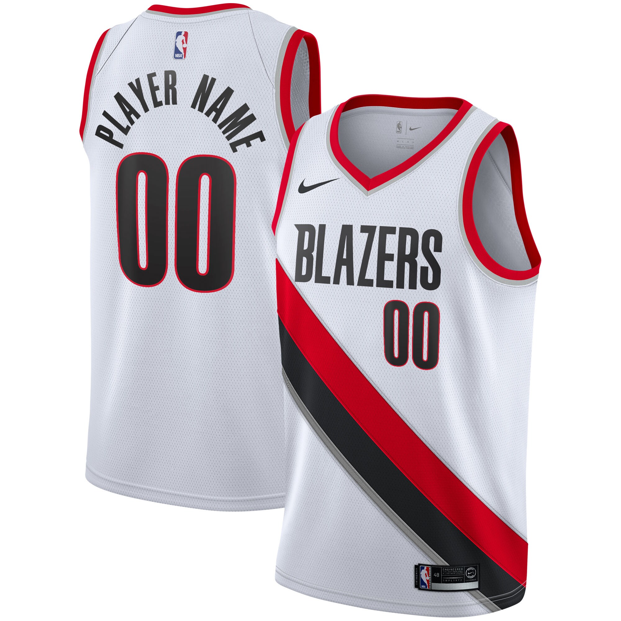 Portland Trail Blazers 2020/21 Swingman Custom Basketball Jersey - Association Edition - White