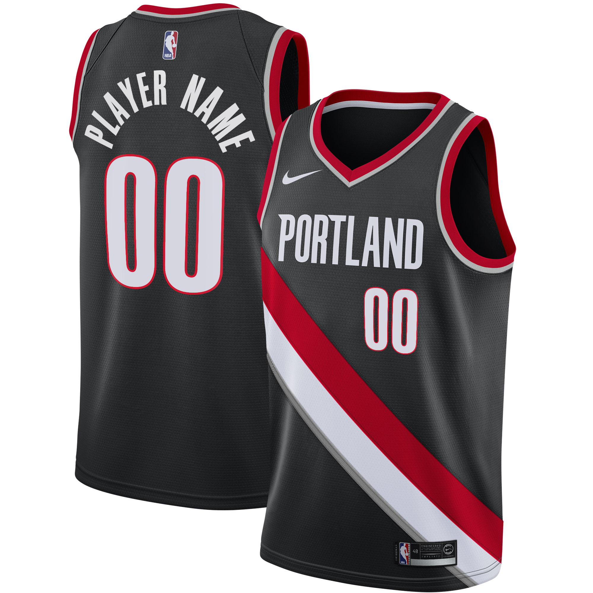 Portland Trail Blazers 2020/21 Swingman Custom Basketball Jersey - Icon Edition - Black