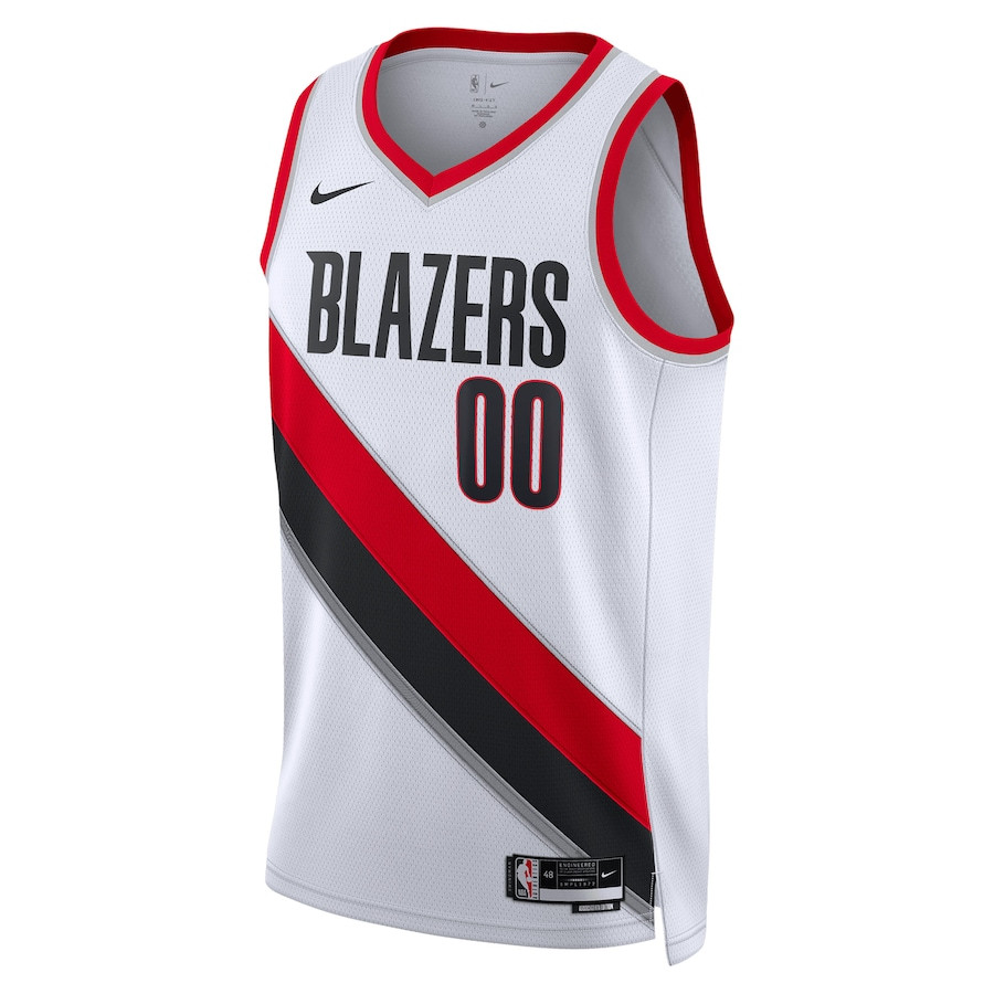Alternative view of Portland Trail Blazers 2023/24 Association Swingman Custom Men Basketball Jersey - White - JS995 