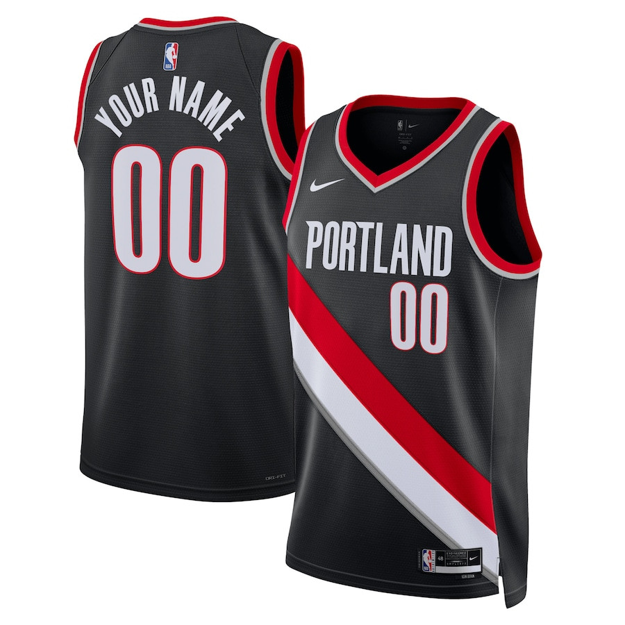 Portland Trail Blazers 2023/24 Icon Swingman Custom Men Basketball Jersey - Black - JS536 