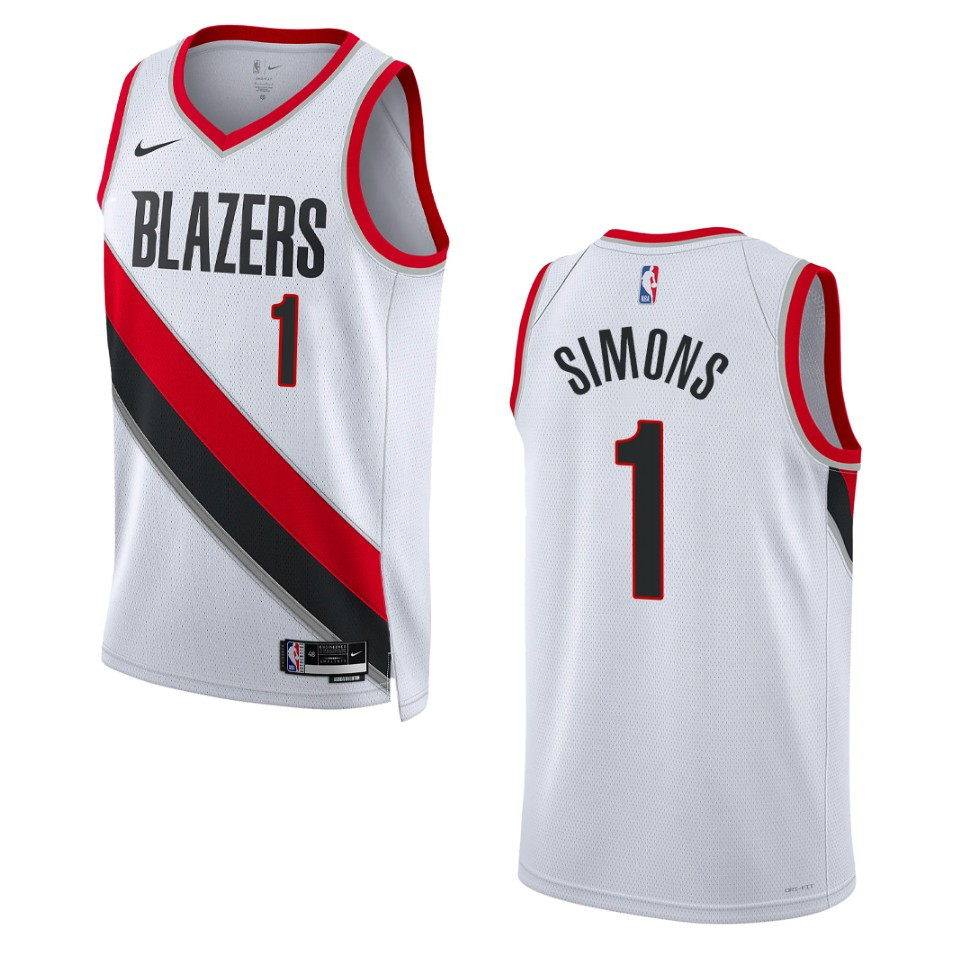 Portland Trail Blazers Anfernee Simons 2022-23 Association Edition White Swingman Basketball Jersey