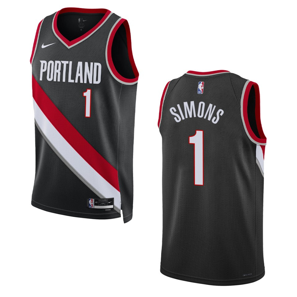 Portland Trail Blazers Anfernee Simons 2022-23 Icon Edition Black Swingman Basketball Jersey