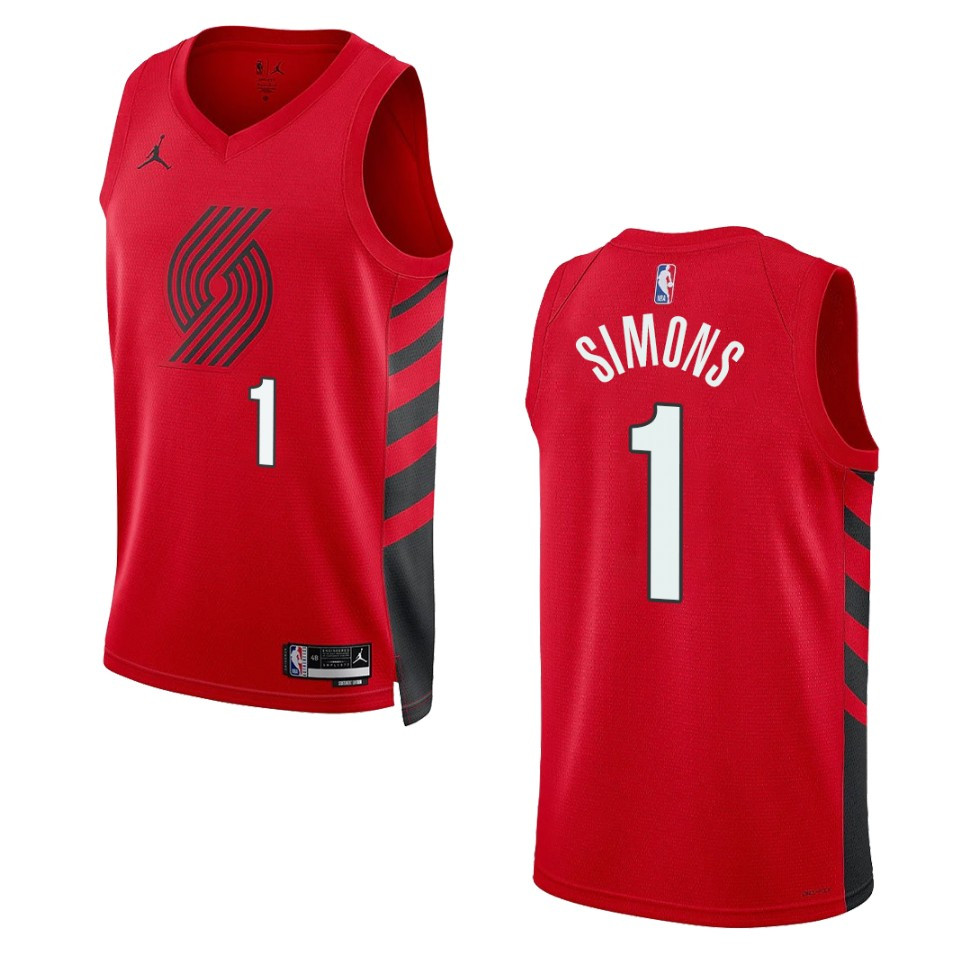 Portland Trail Blazers Anfernee Simons 2022-23 Statement Edition Red Basketball Jersey Swingman