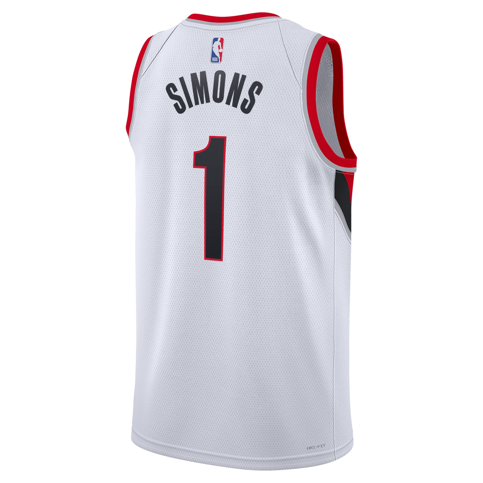 Alternative view of Portland Trail Blazers Association Edition Swingman Basketball Jersey - White - Anfernee Simons - Unisex - JS659 