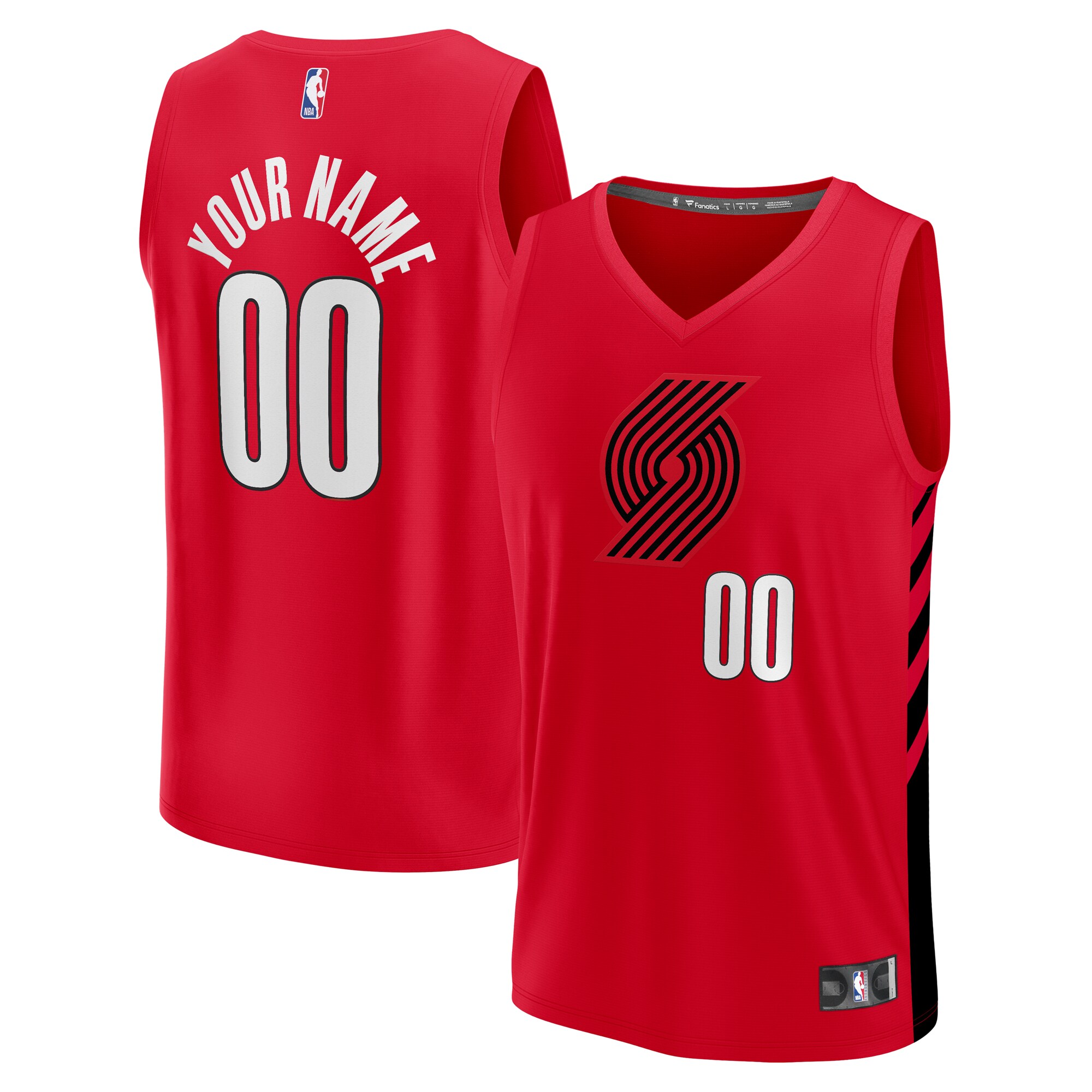 Portland Trail Blazers Fanatics Fast Break Custom Replica Basketball Jersey - Red - Statement Edition