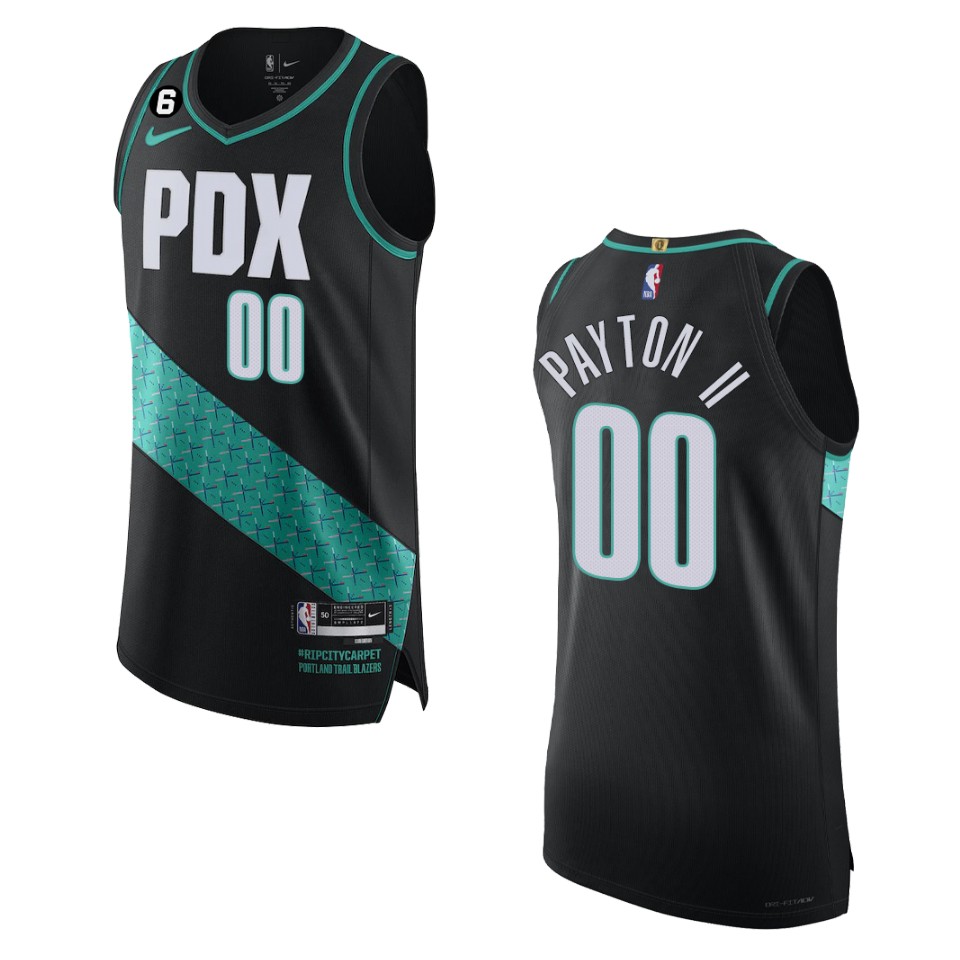 Portland Trail Blazers Gary Payton Ii 2022-23 City Edition Black Basketball Jersey