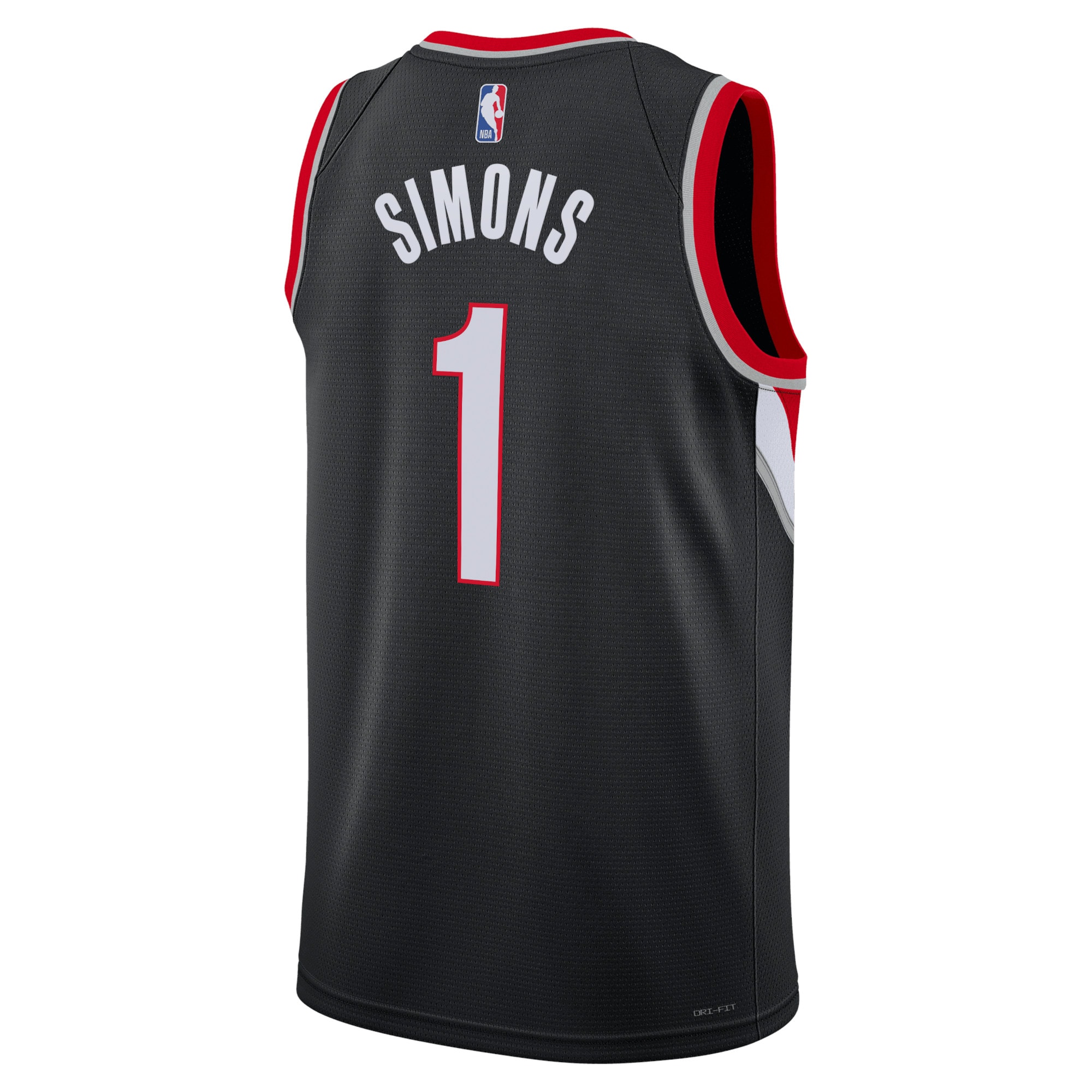 Alternative view of Portland Trail Blazers Icon Edition Swingman Basketball Jersey - Black - Anfernee Simons - Unisex - JS682 