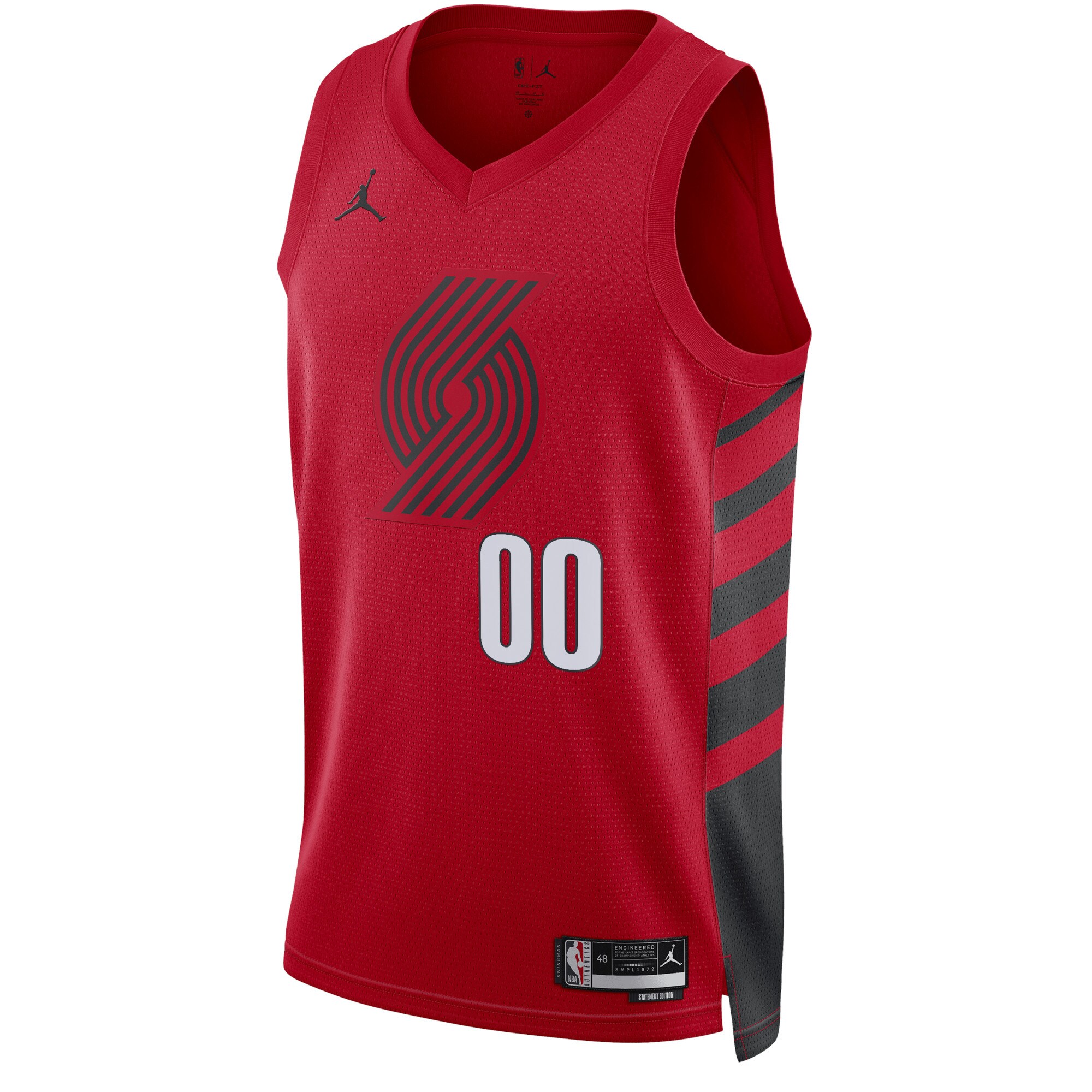 Alternative view of Portland Trail Blazers Jordan Brand Unisex 2022/23 Swingman Custom Basketball Jersey - Statement Edition - Red
