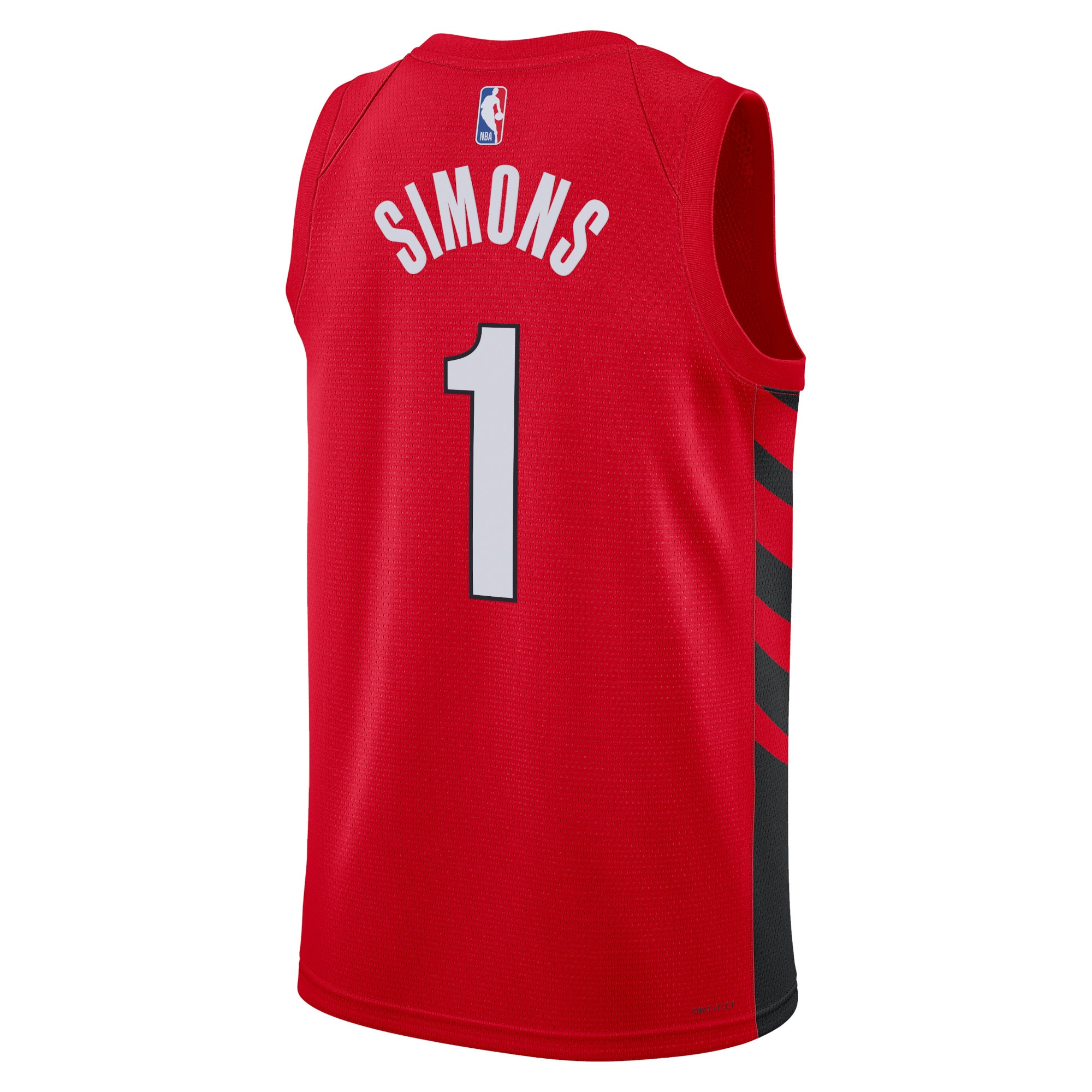 Alternative view of Portland Trail Blazers Jordan Statement Edition Swingman Basketball Jersey - Red - Anfernee Simons - Unisex - JS698 