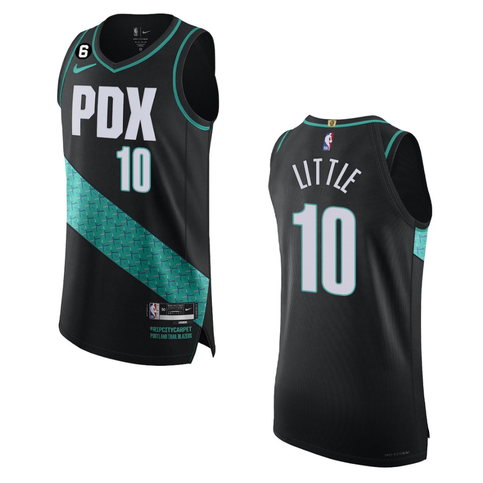 Portland Trail Blazers Nassir Little 2022-23 City Edition Black Basketball Jersey