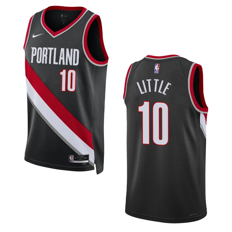 Portland Trail Blazers Nassir Little 2022-23 Icon Edition Black Swingman Basketball Jersey