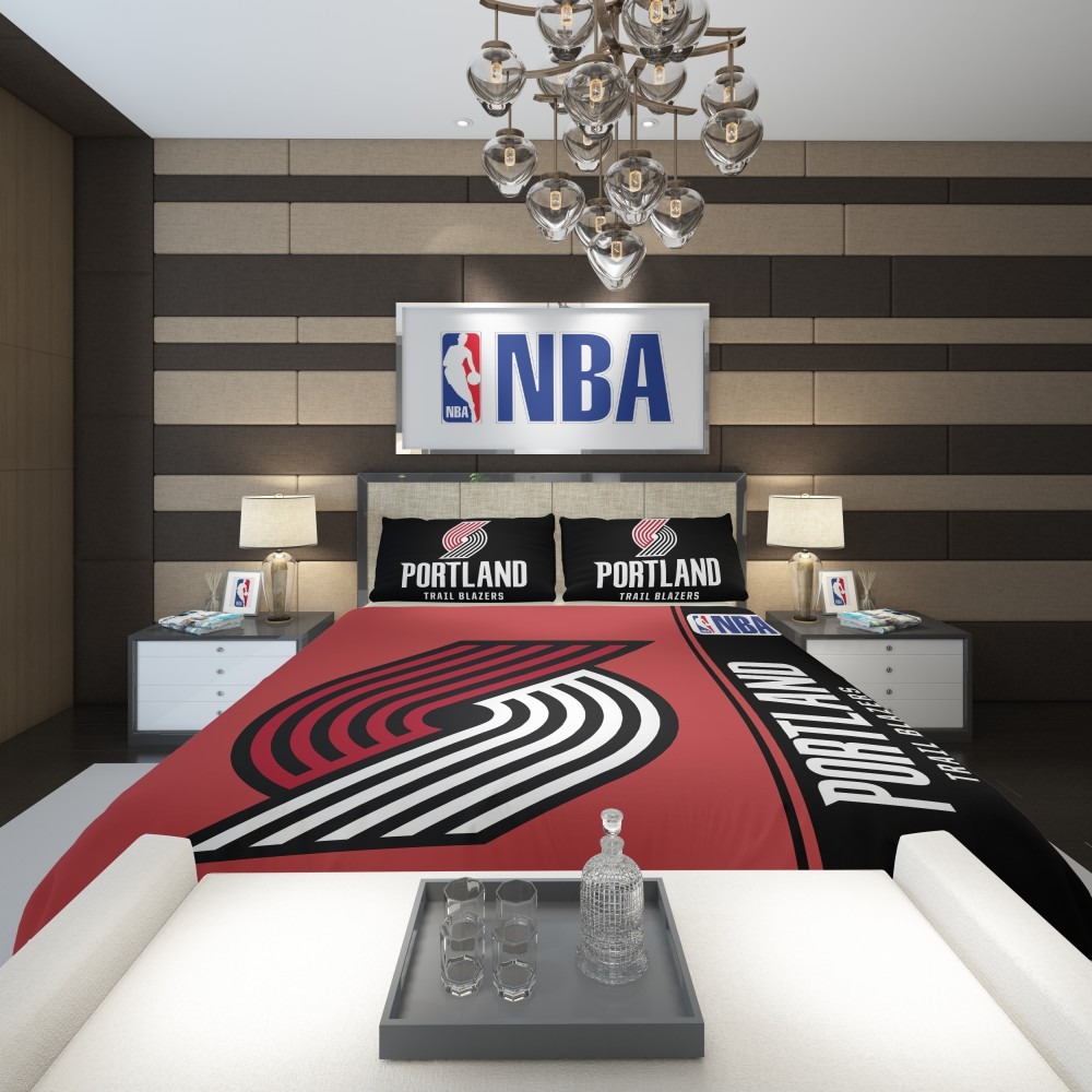 Alternative view of Portland Trail Blazers NBA Basketball Comforter - Custom Bedding Set
