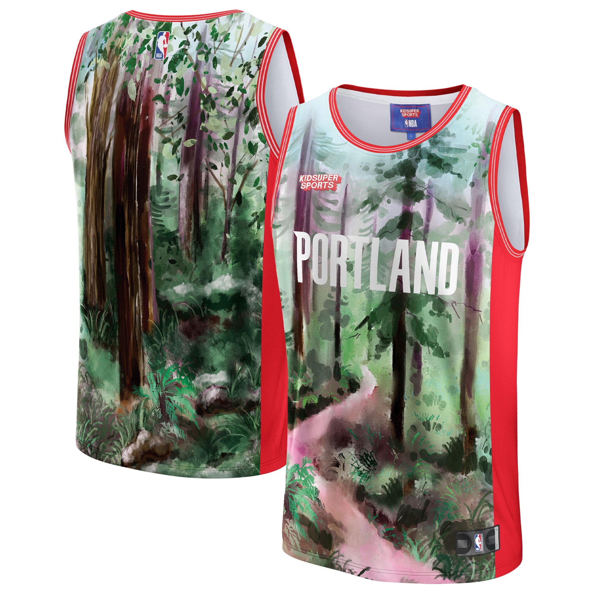 Portland Trail Blazers Nba & Kidsuper Studios By Fanatics Unisex Hometown Basketball Jersey - Green