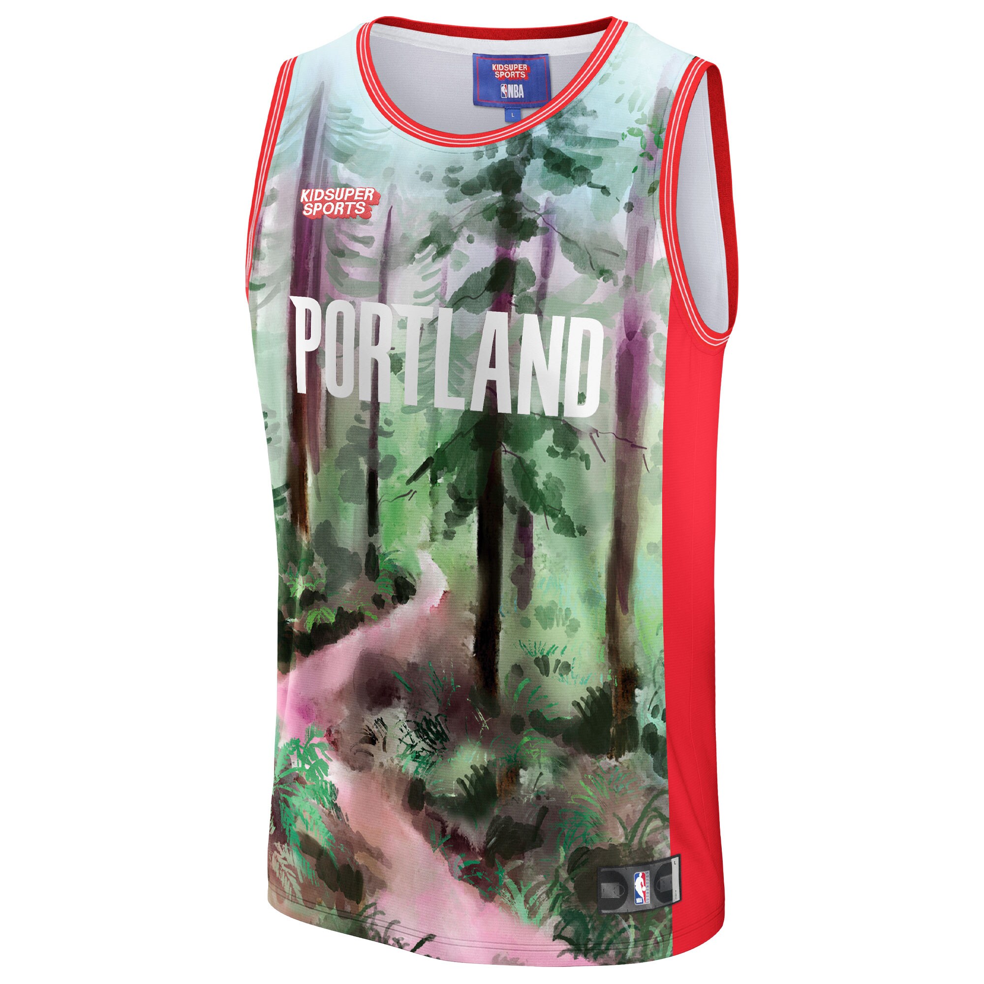 Alternative view of Portland Trail Blazers Nba & Kidsuper Studios By Fanatics Unisex Hometown Basketball Jersey - Green