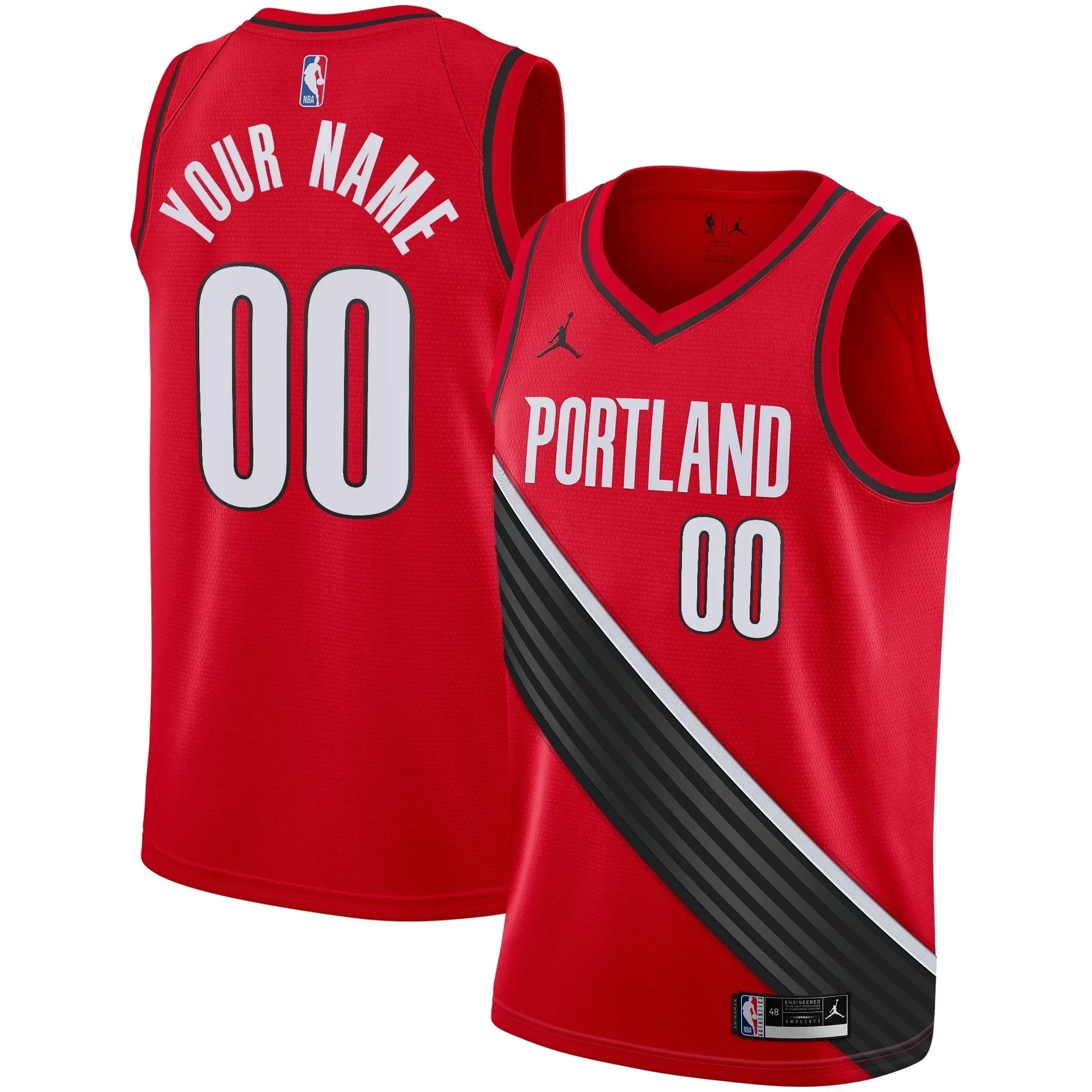 Portland Trail Blazers Swingman Custom Basketball Jersey - Statement Edition - Red - JS156 