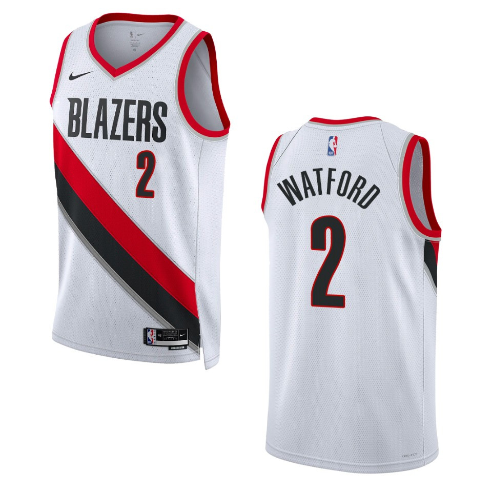 Portland Trail Blazers Trendon Watford 2022-23 Association Edition White Swingman Basketball Jersey