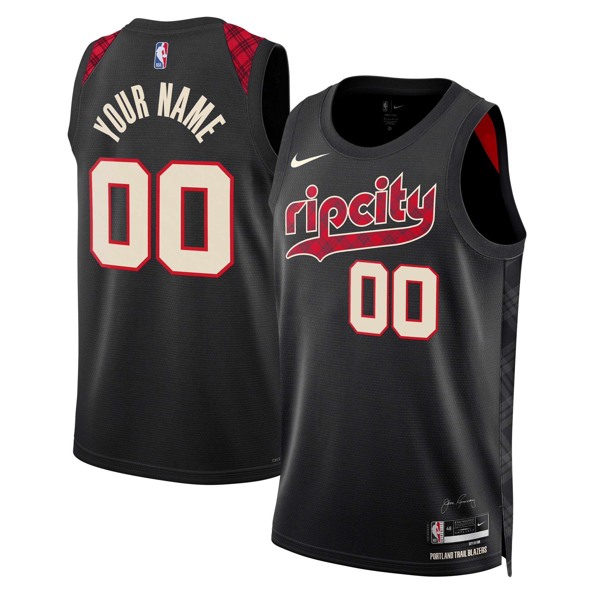 Portland Trail Blazers Unisex 2023/24 Custom Swingman Basketball Jersey - Black - City Edition