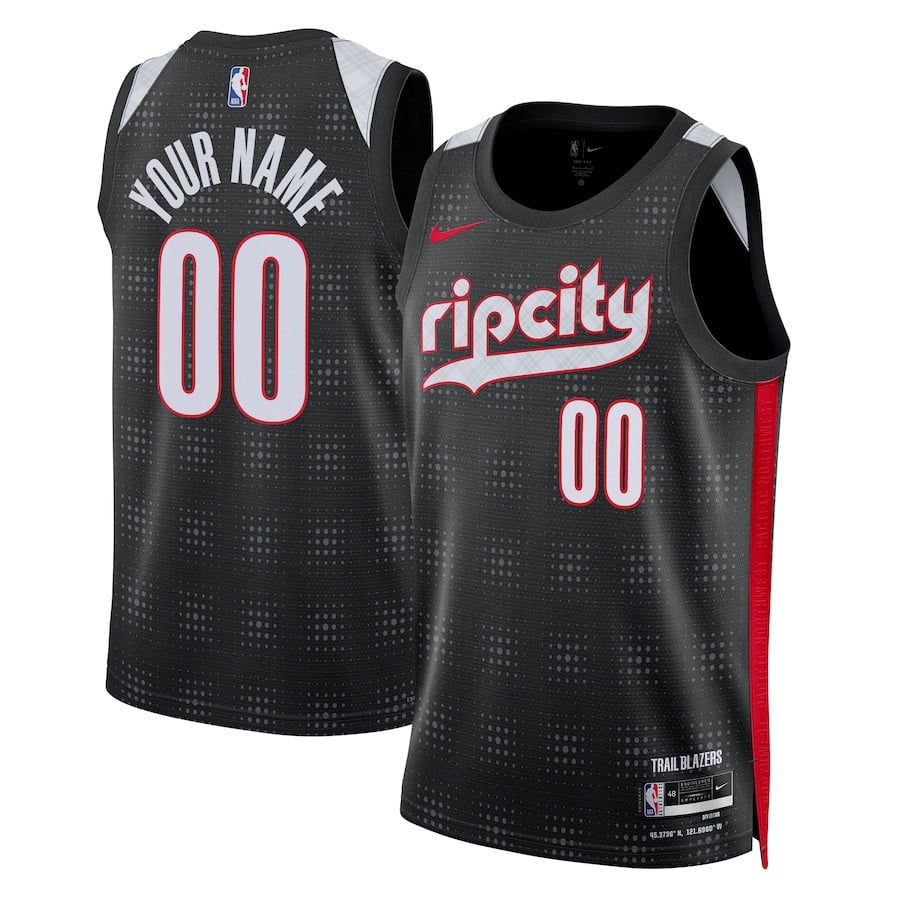 Portland Trail Blazers Unisex 2024/25 Custom Swingman Basketball Jersey - City Edition - Black - JS642 