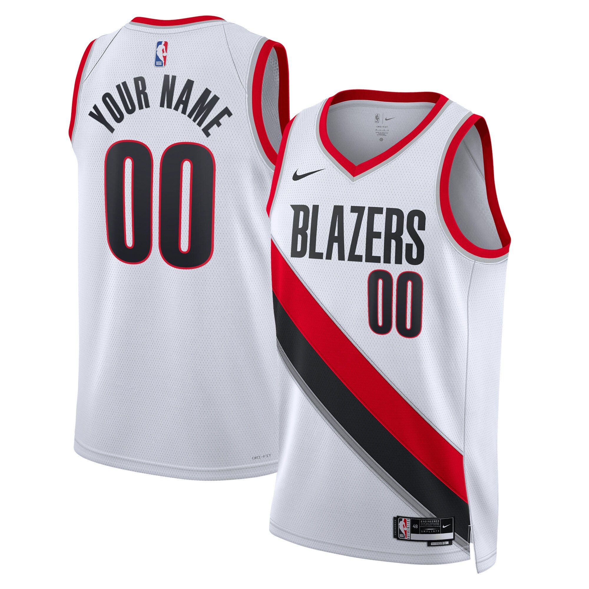 Portland Trail Blazers Unisex Swingman Custom Basketball Jersey White - Association Edition