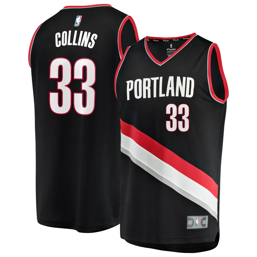 Portland Trail Blazers Zach Collins Fanatics Branded Youth Fast Break Player Basketball Jersey - Icon Edition - Black