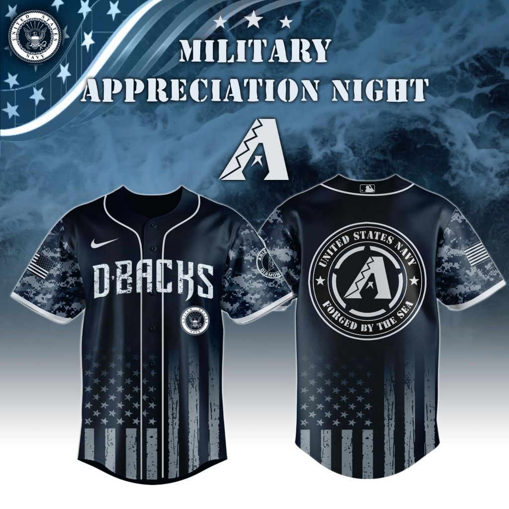 Premium Mlb Arizona Diamondbacks Navy Military Appreciation Custom Baseball Jersey