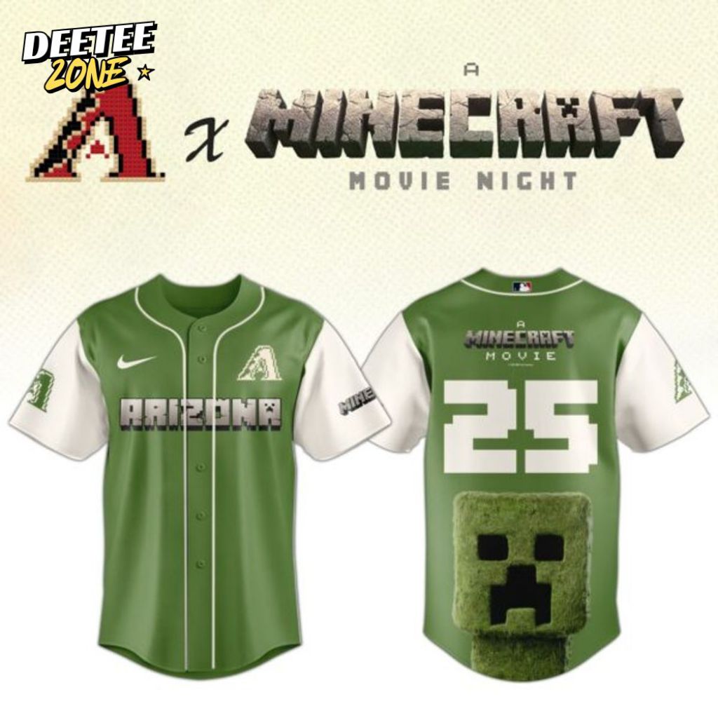 Premium Mlb Arizona Diamondbacks X A Minecraft Movie Custom Baseball Jersey
