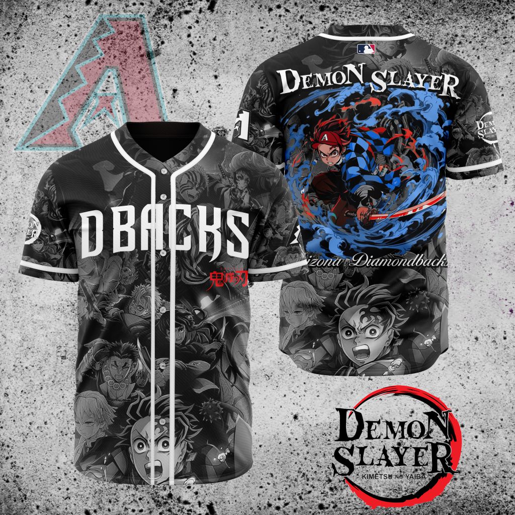 Premium Mlb Arizona Diamondbacks X Demon Slayer Custom Baseball Jersey