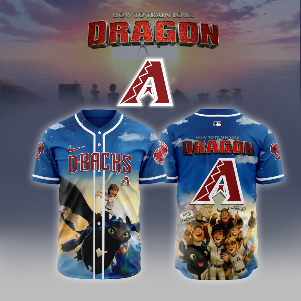 Premium Mlb Arizona Diamondbacks X How To Train Your Dragon Custom Baseball Jersey