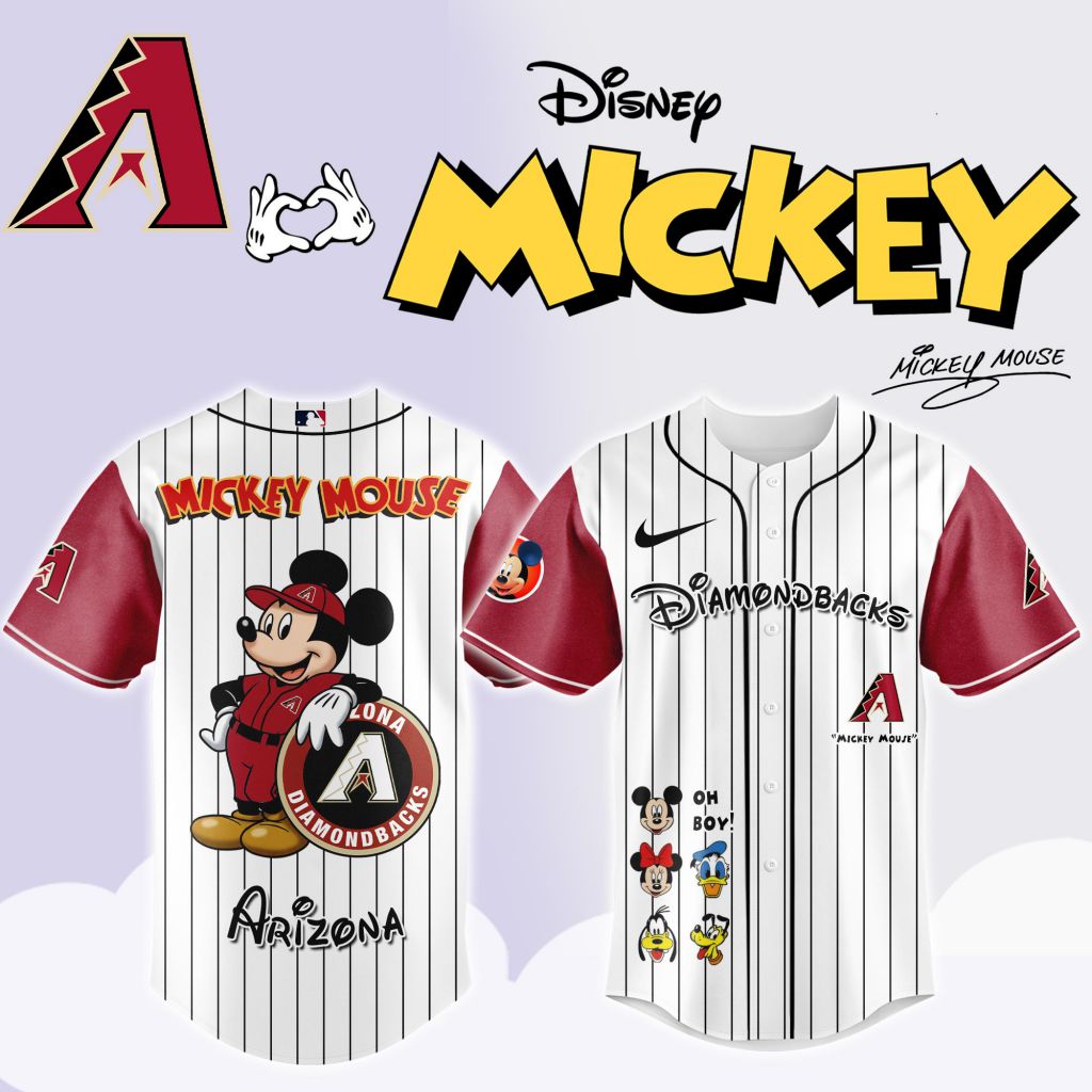 Premium Mlb Arizona Diamondbacks X Mickey Mouse And Friends Custom Baseball Jersey