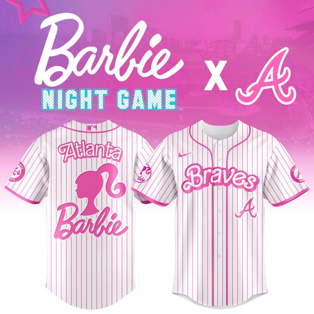 Premium Mlb Atlanta Braves X Barbie Custom Baseball Jersey