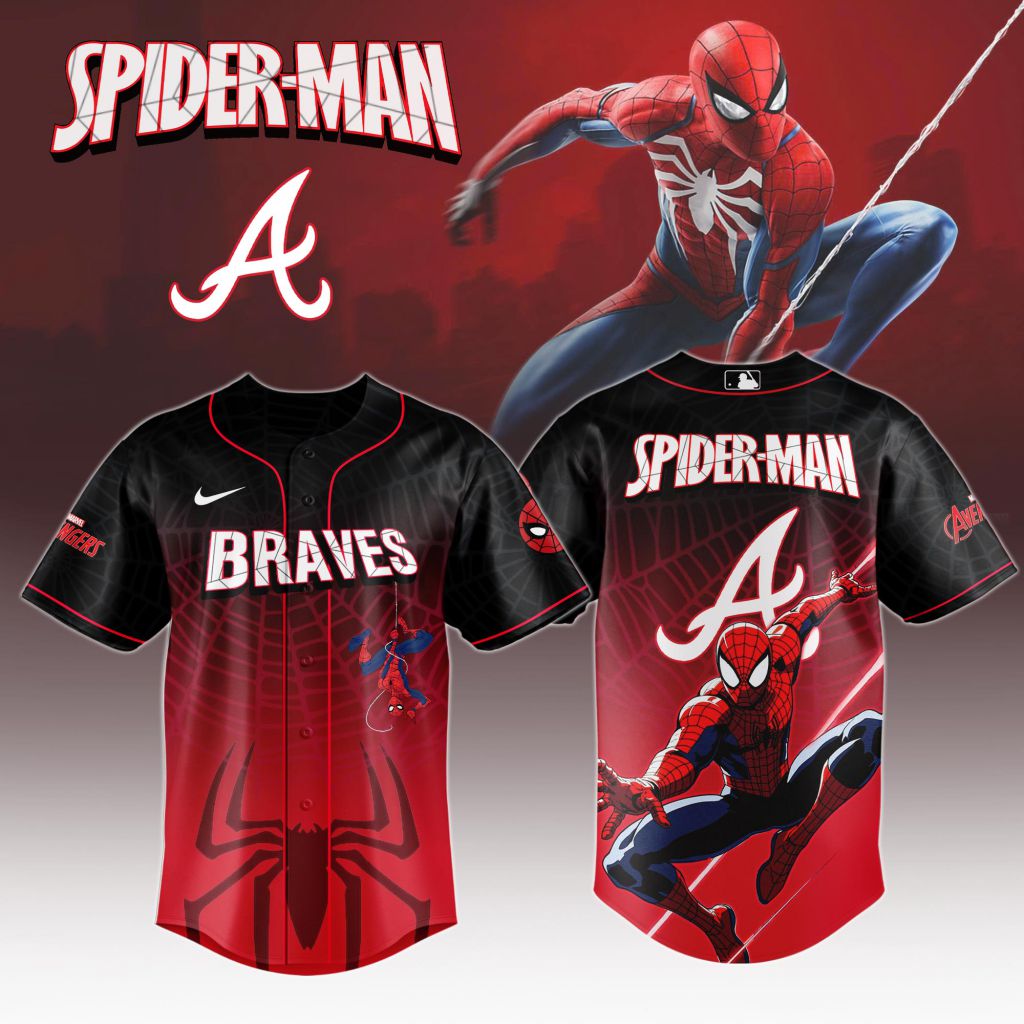 Premium Mlb Atlanta Braves X Spider-man Custom Baseball Jersey Nmd
