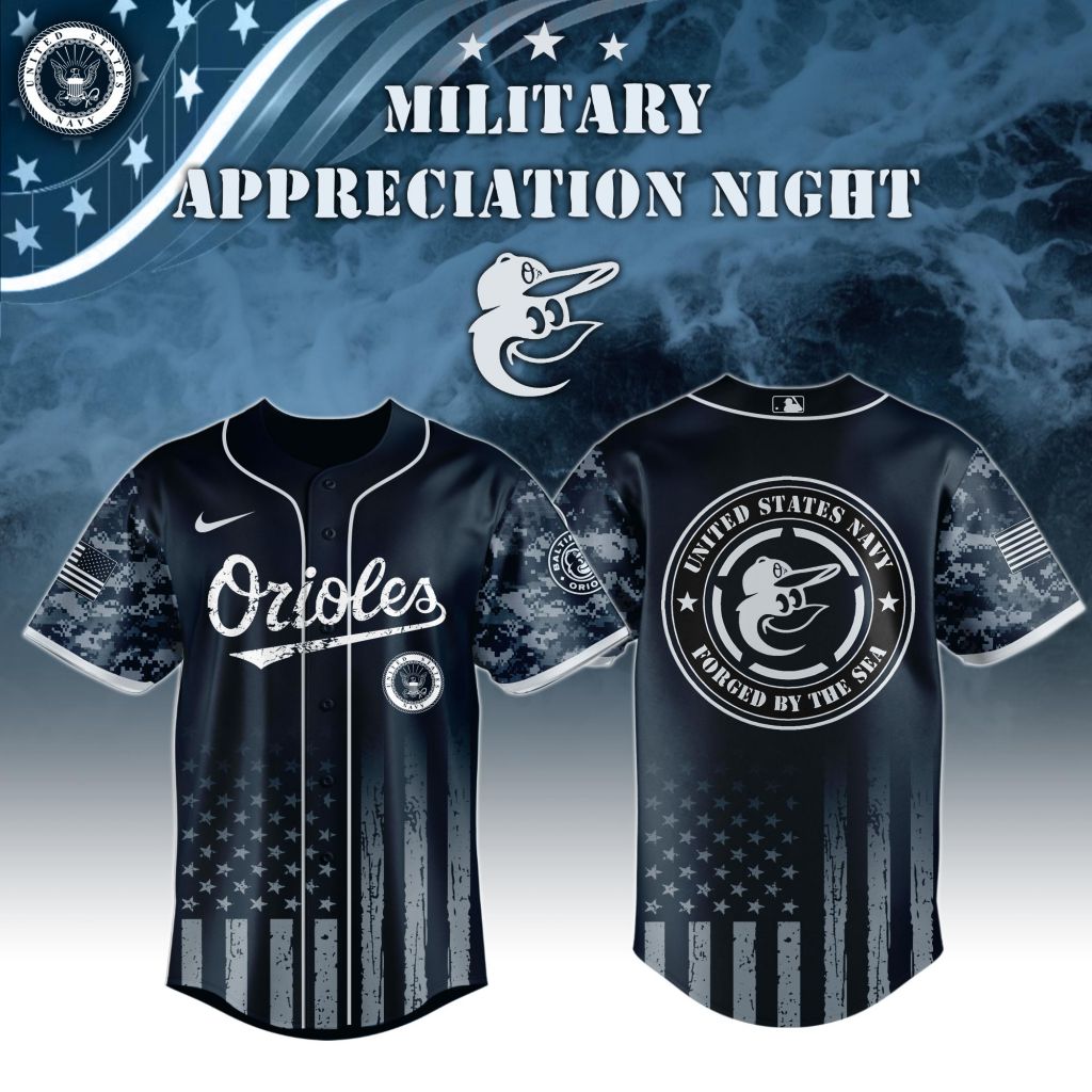Premium Mlb Baltimore Orioles Navy Military Appreciation Custom Baseball Jersey