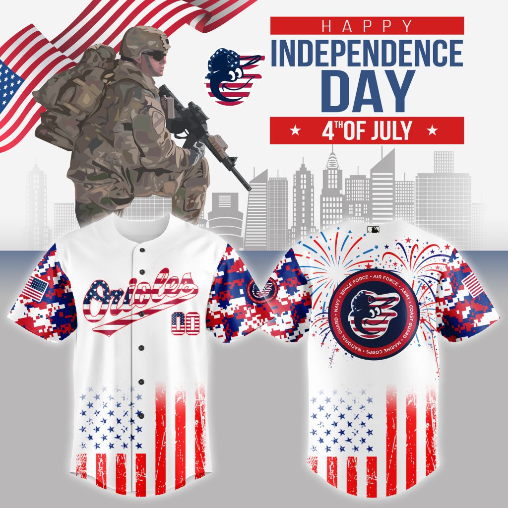 Premium Mlb Baltimore Orioles Special The 4th Of July Military Custom Baseball Jersey