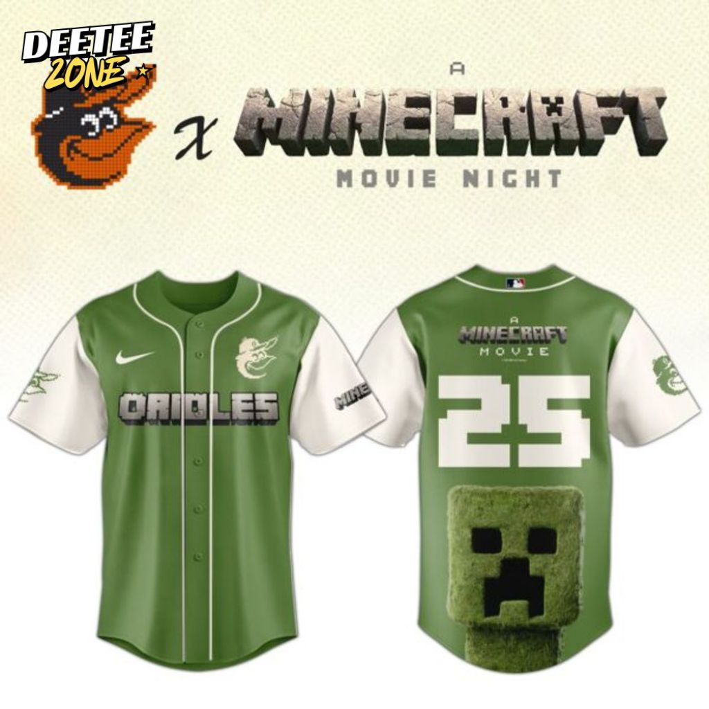 Premium Mlb Baltimore Orioles X A Minecraft Movie Custom Baseball Jersey