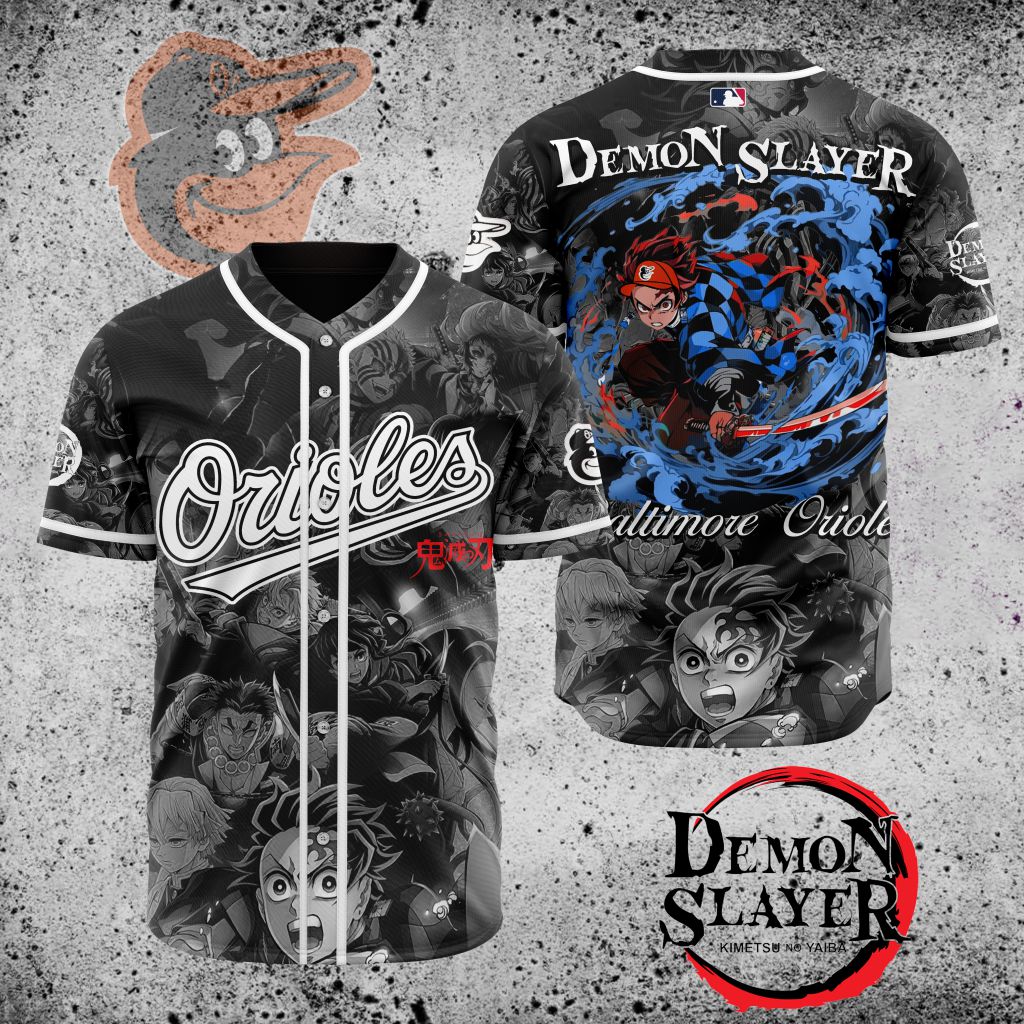 Premium Mlb Baltimore Orioles X Demon Slayer Custom Baseball Jersey