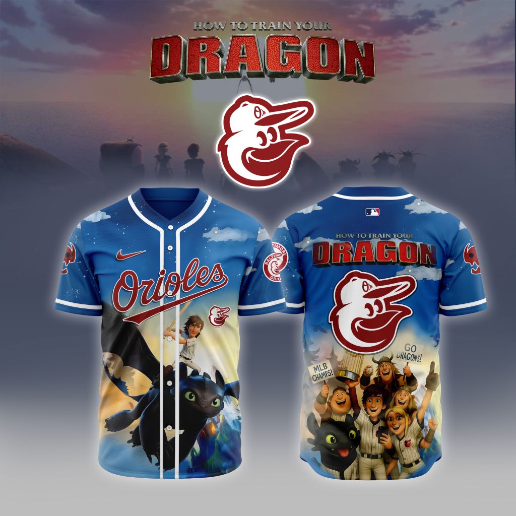 Premium Mlb Baltimore Orioles X How To Train Your Dragon Custom Baseball Jersey