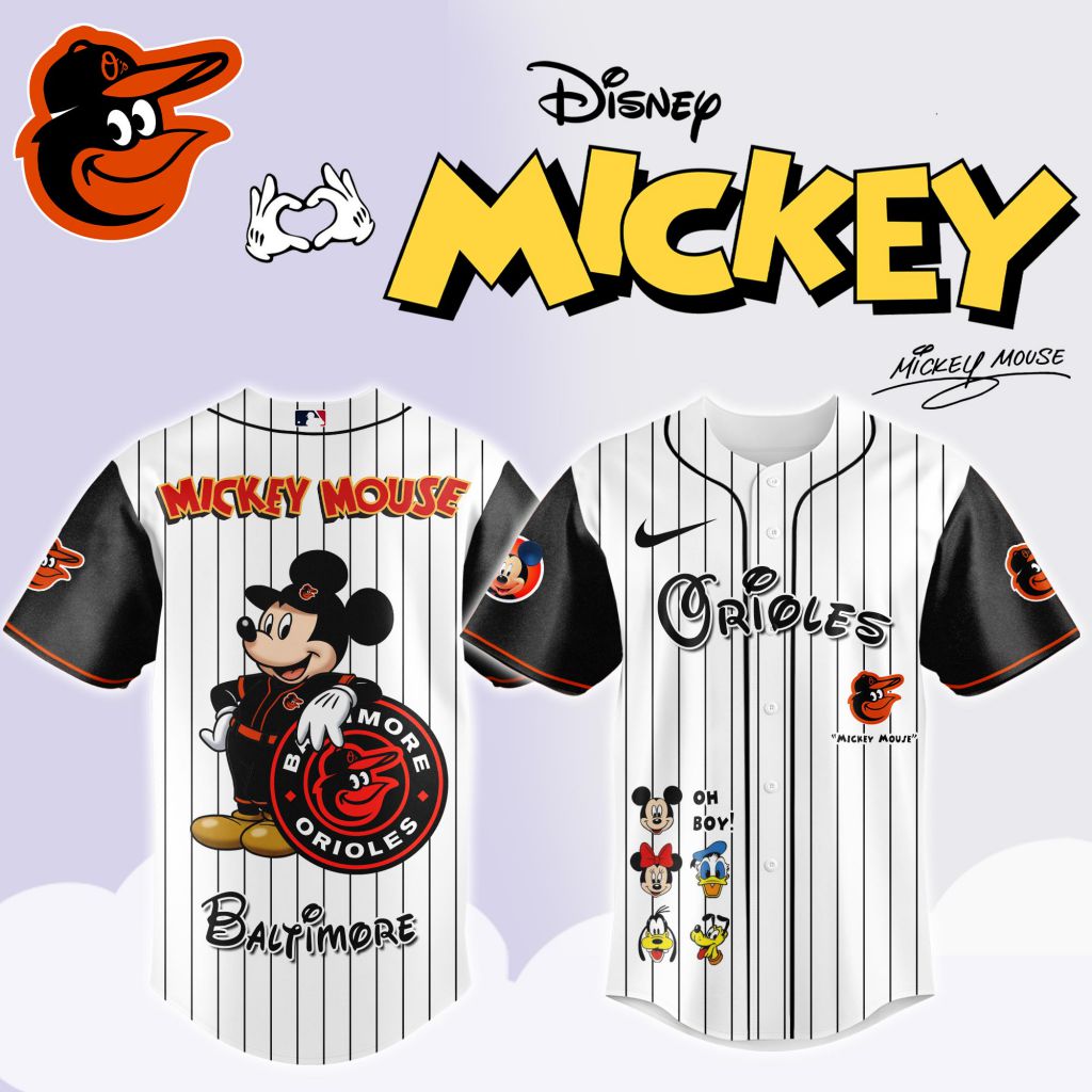 Premium Mlb Baltimore Orioles X Mickey Mouse And Friends Custom Baseball Jersey