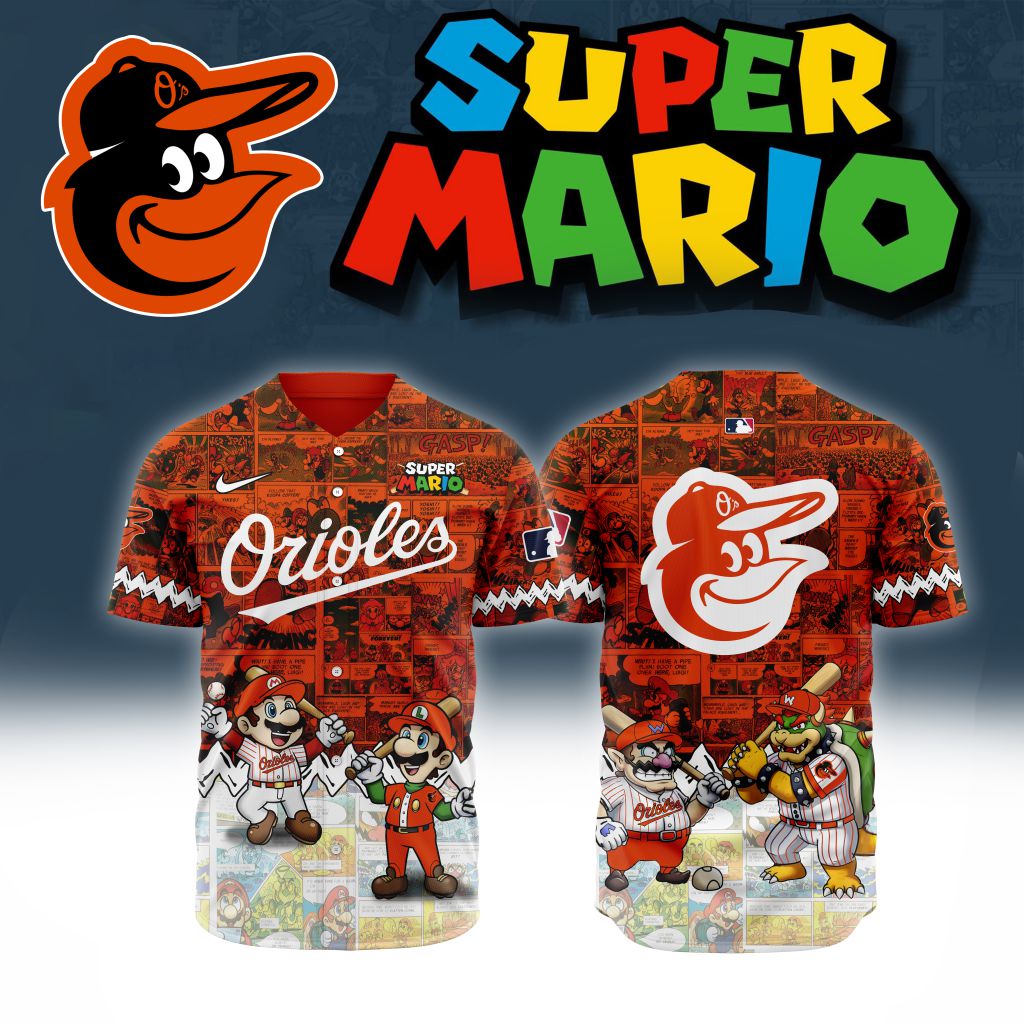 Premium Mlb Baltimore Orioles X Super Mario Custom Baseball Jersey