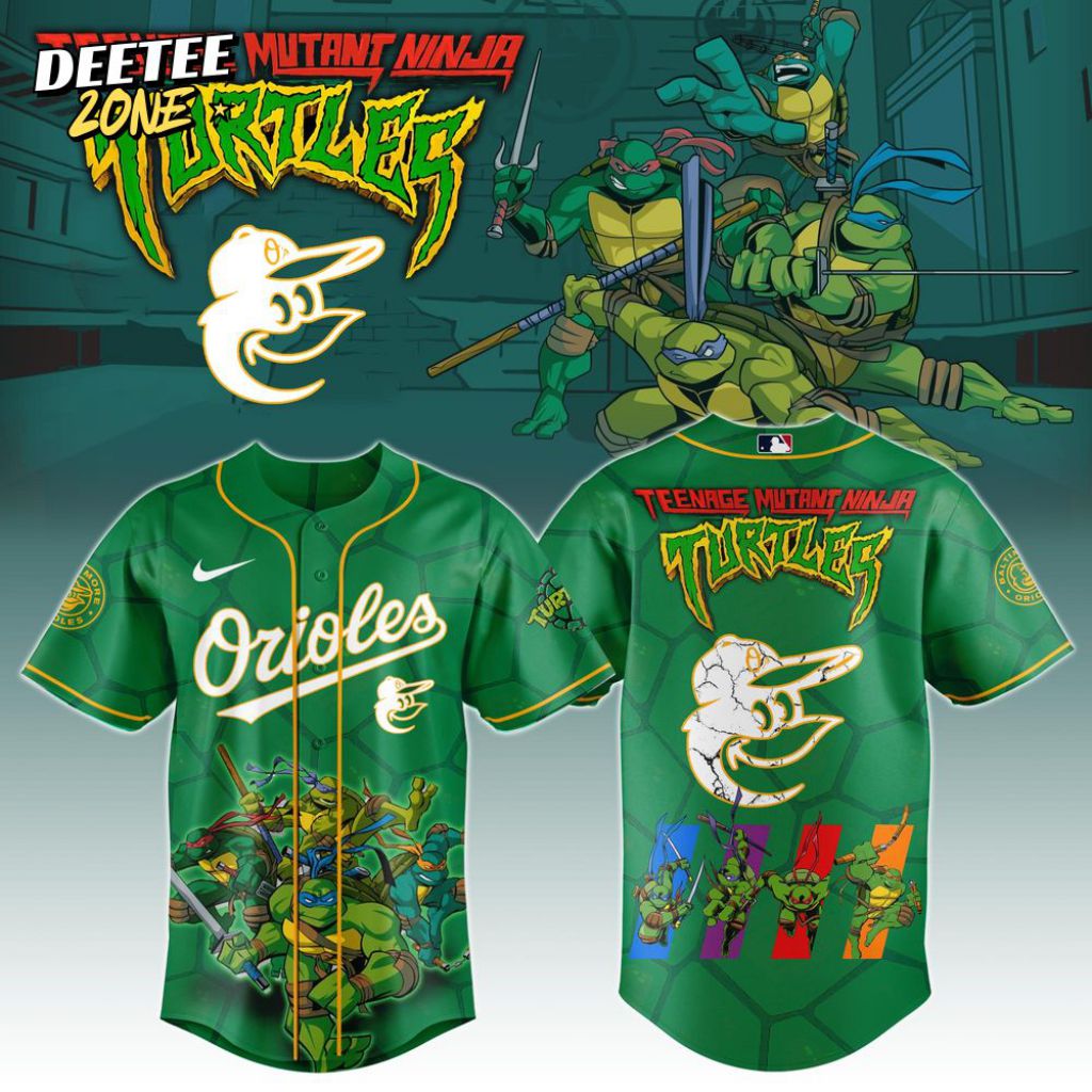 Premium Mlb Baltimore Orioles X Teenage Mutant Ninja Turtles Custom Baseball Jersey