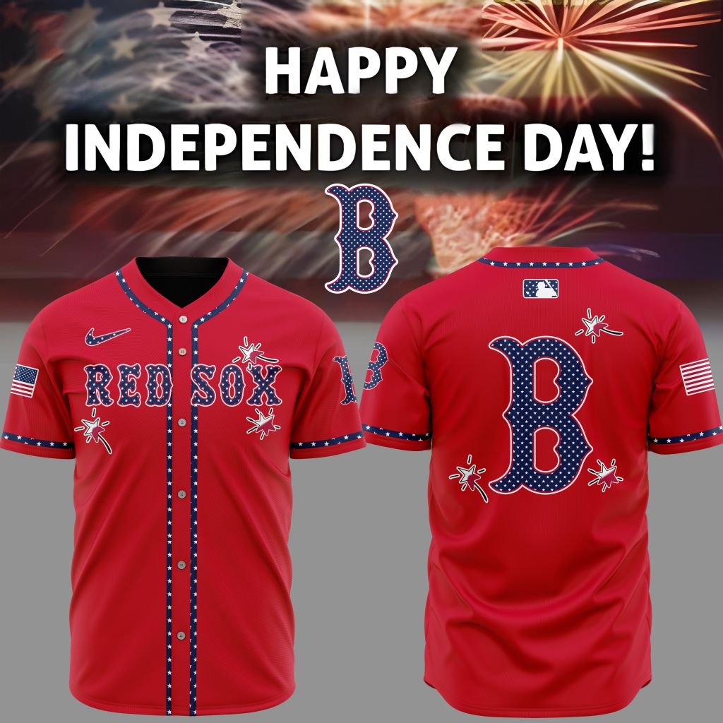 Premium Mlb Boston Red Sox Happy Independence Day Custom Baseball Jersey
